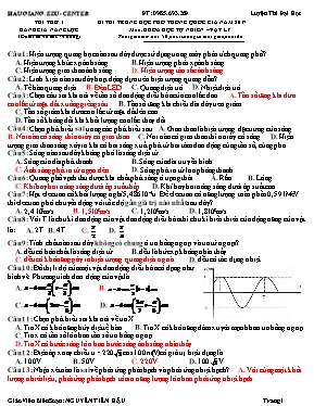 Đề thi đánh giá năng lực THPT Quốc gia môn Vật lý năm 2017 - Đề thi số 2